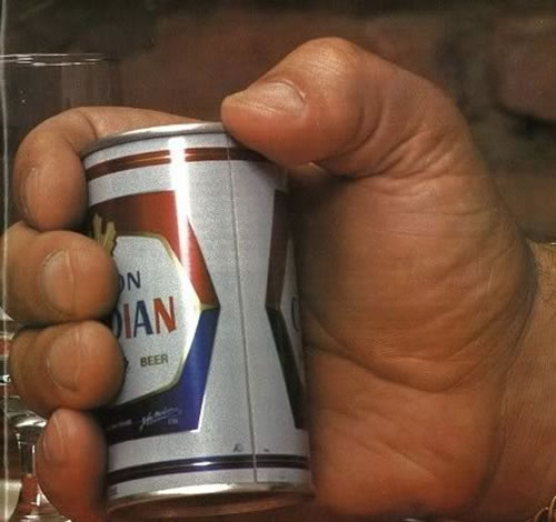 Andre the Giant holding a beer