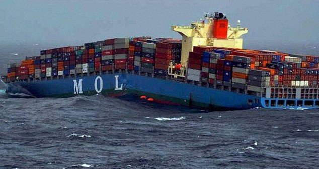 Large cargo ship snaps in two in rough seas, both pieces remain afloat [5 pics]