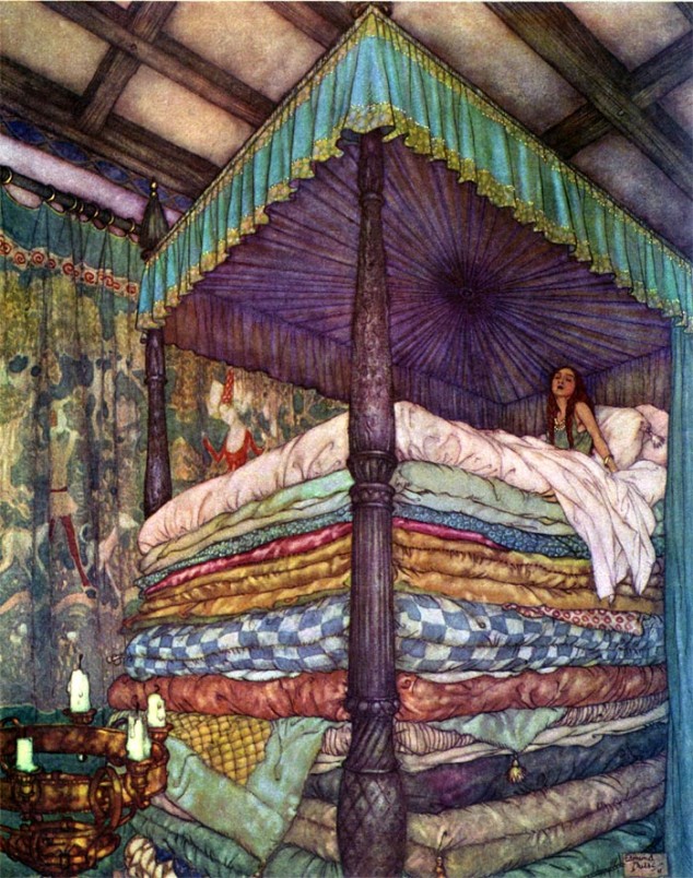 Edmund Dulac's Illustration of "The Princess and the Pea"