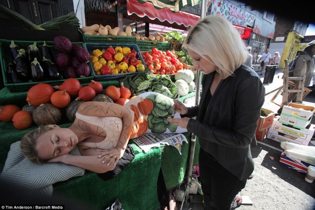 Painted Woman at the Vegetable Stand - 01