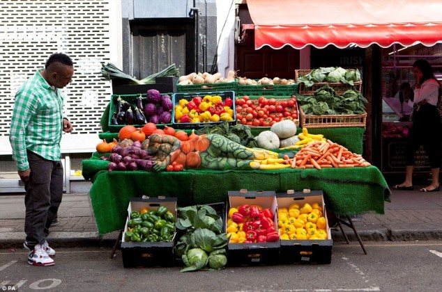 Painted Woman at the Vegetable Stand - 02