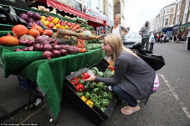 Painted Woman at the Vegetable Stand - 03