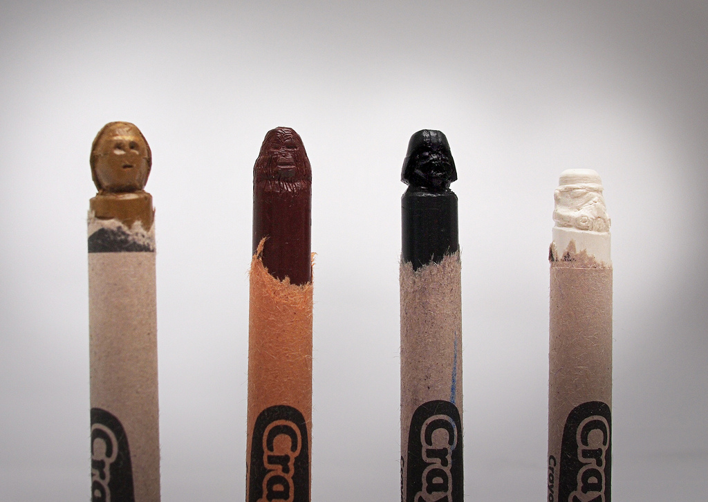 Crayons carved into Star Wars Star Wars Funny Character. Crayons carved into Star Wars