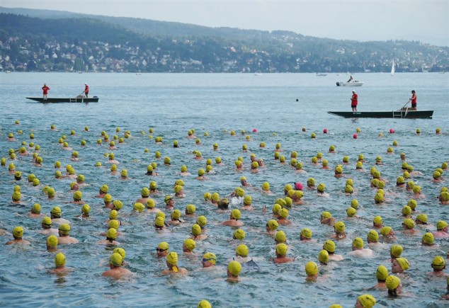 Swimmers in Lake Zurich