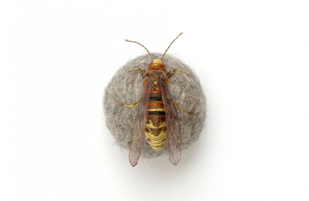 Tiny Embroidered Insect Sculptures - 01