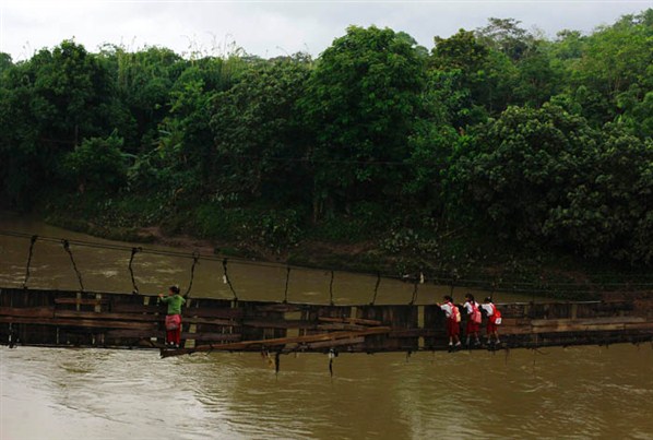 Walking to school on a broken bridge - 03