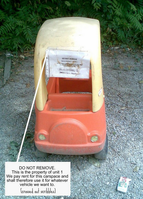 Note on toy car says not to remove