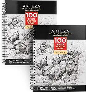 Arteza Sketch Book 2-Pack 9x12 Inches