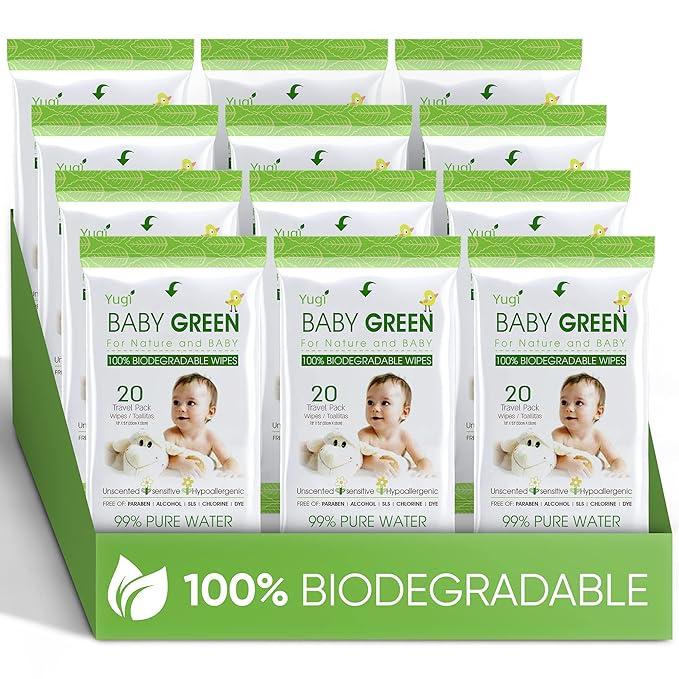 Baby Green Biodegradable Wipes for Sensitive Skin