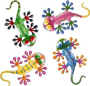 Colorful Metal Gecko Wall Art