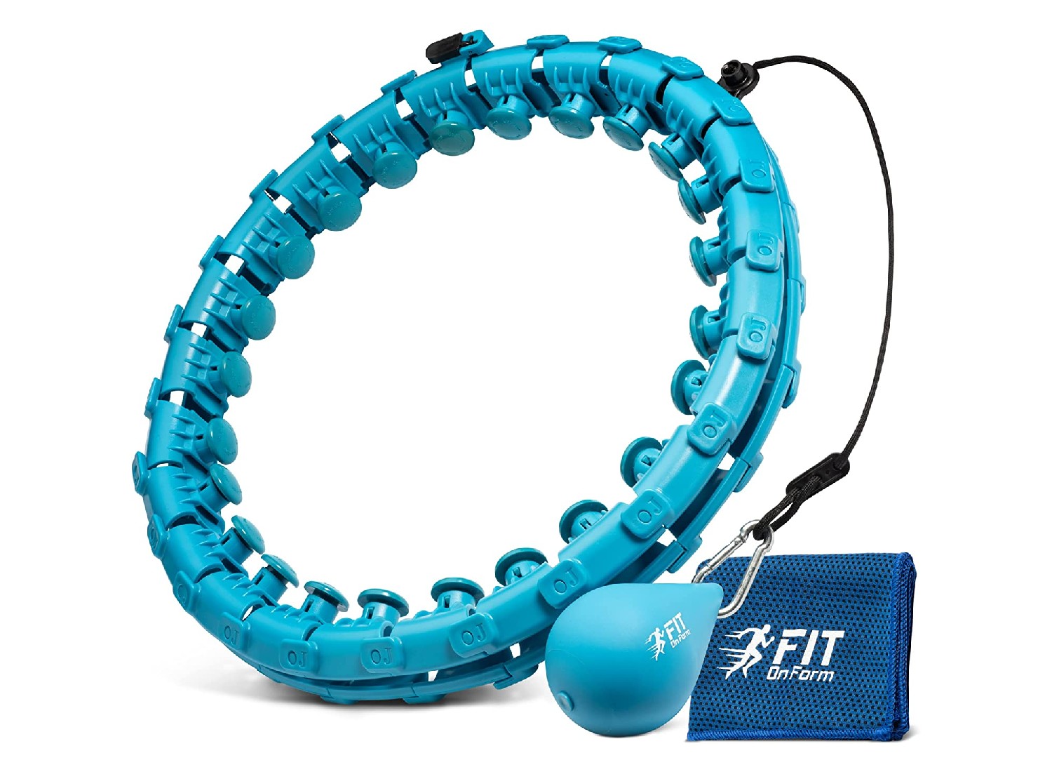 NEWBUFFER Smart Weighted Hula Hoop For Exercise，Hula Hoops For Adults Weight Loss Fitness，25 Detachable Knots Adjustable，Non-Falling Auto-Spinning Fitness Hoop 