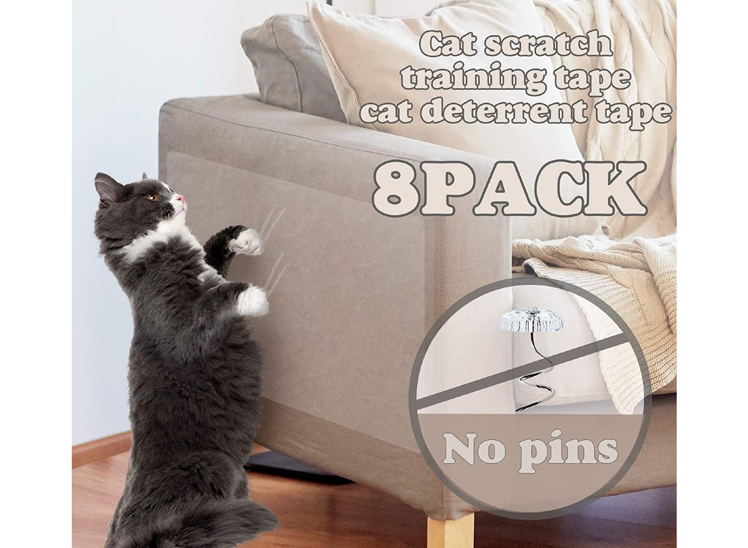 Larger 17 x 12 Cat Scratch Deterrent Training Tape Sheets Safe Couch Protector from Cats Catikat XL Furniture Protectors from Cats 10 Pack Transparent Cat Anti Scratching Protection Guards 