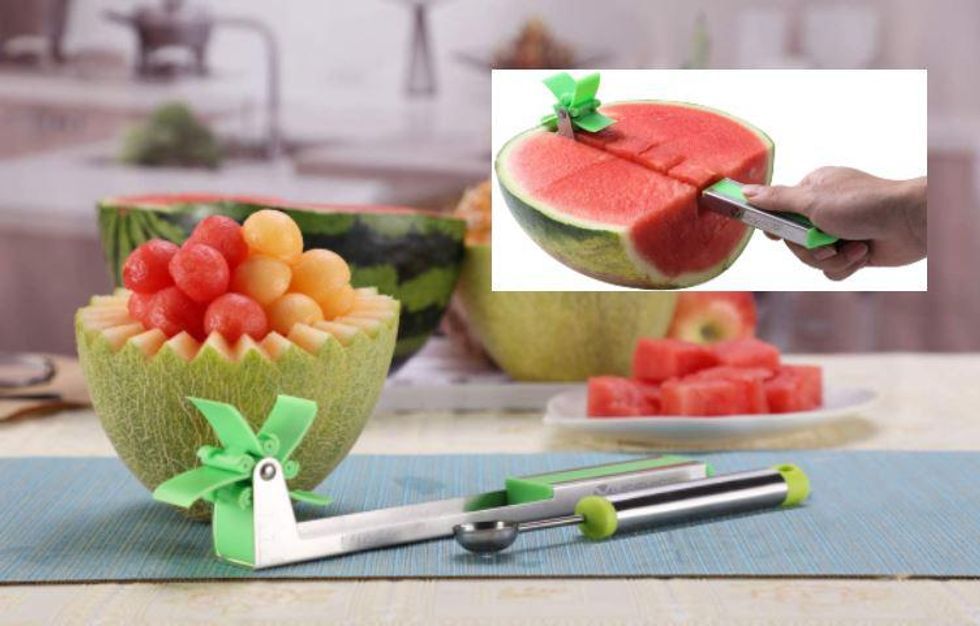 Suuker Watermelon Cutter Slicer, Stainless Steel Watermelon Cube Cutter, Watermelon Cutter Slicer Tool, Watermelon Knife, Fruit Cutter for Kitchen