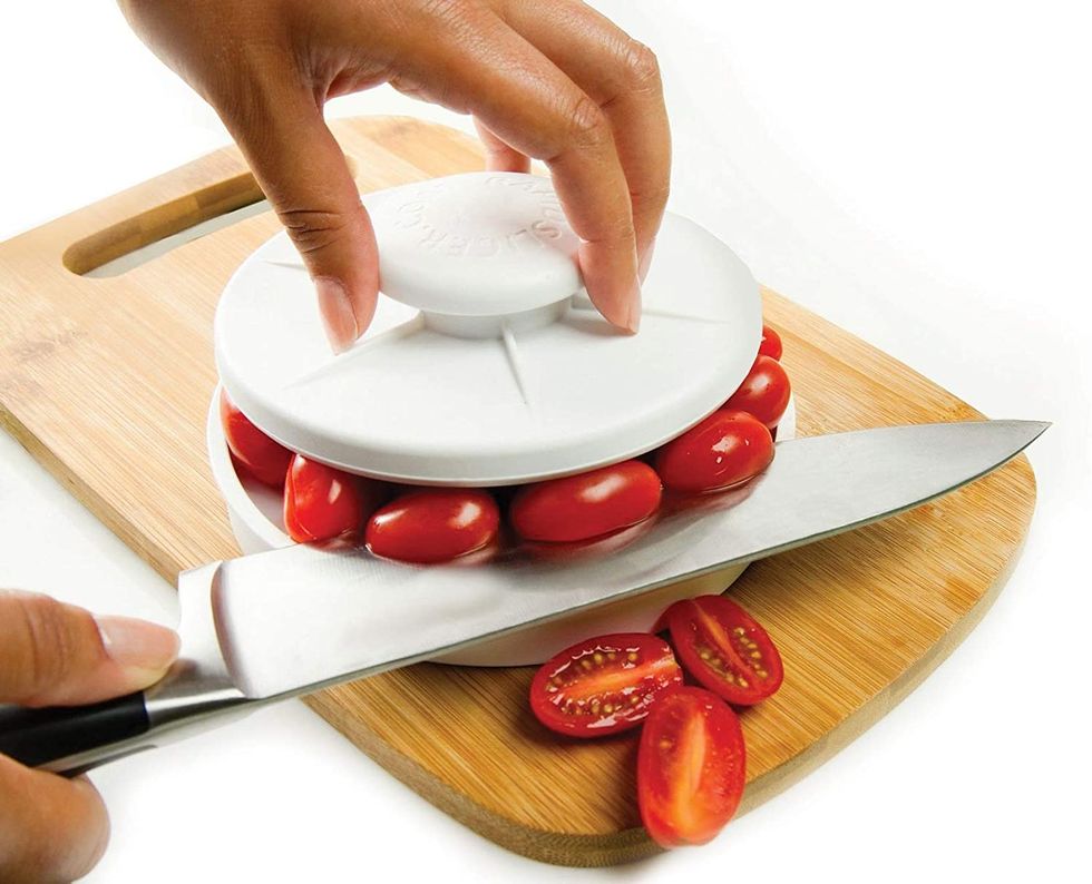 1pc, Cherry Tomato Slicer, Grape Slicer, MultiFunctional Grape Cutter,  Small Fruit Cutter, Grape Kitchen Accessories, Cake Decoration Tool, Fruit  Slic