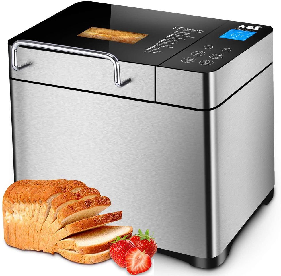 AICOOK Bread Maker, 2LB Stainless Steel Bread Machine with Gluten-Free  Setting