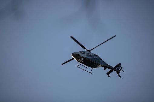 helicopter in action