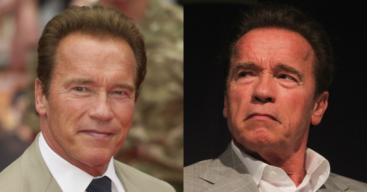 Arnold Schwarzenegger Using Catchphrase to Sign Auschwitz Book