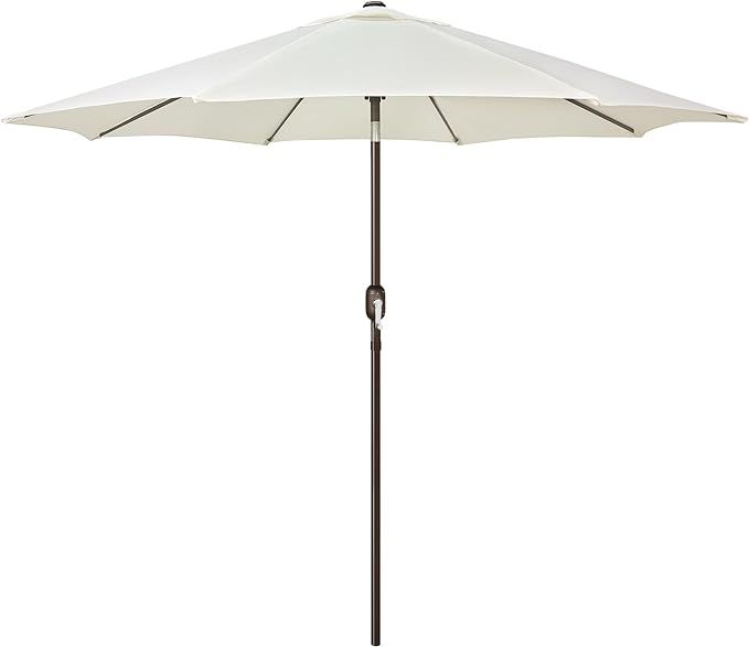 Blissun 9' Outdoor Patio Umbrella, Outdoor Table Umbrella, Yard Umbrella, Market Umbrella with 8 Sturdy Ribs, Push Button Tilt and Crank