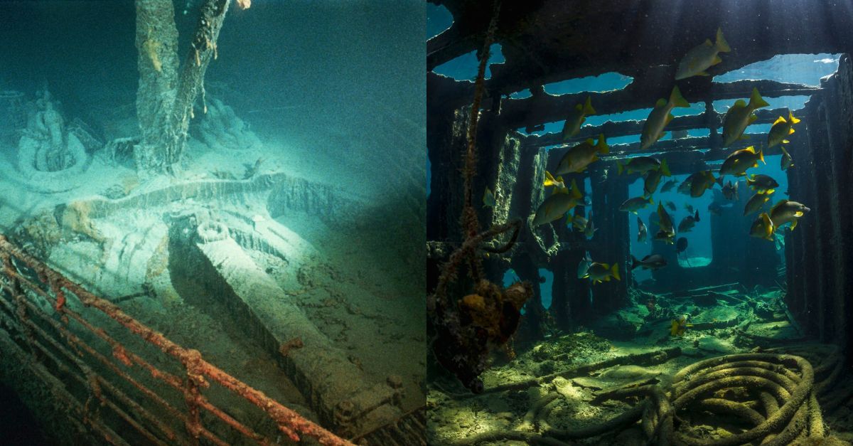 the real titanic inside underwater