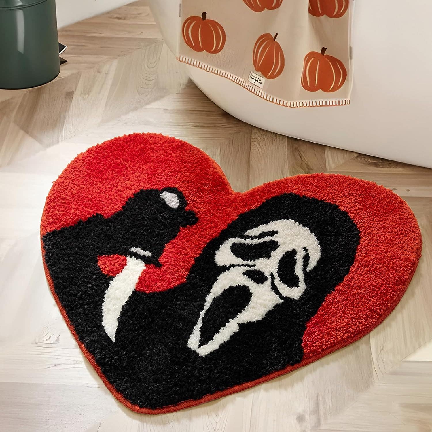 Kitchen Floor Mat Set of 2, Halloween Cute Pumpkins Ghost Face Magic Hat  Water Absorbent Standing Rugs for Doorway Non Slip Bathroom Washable Runner