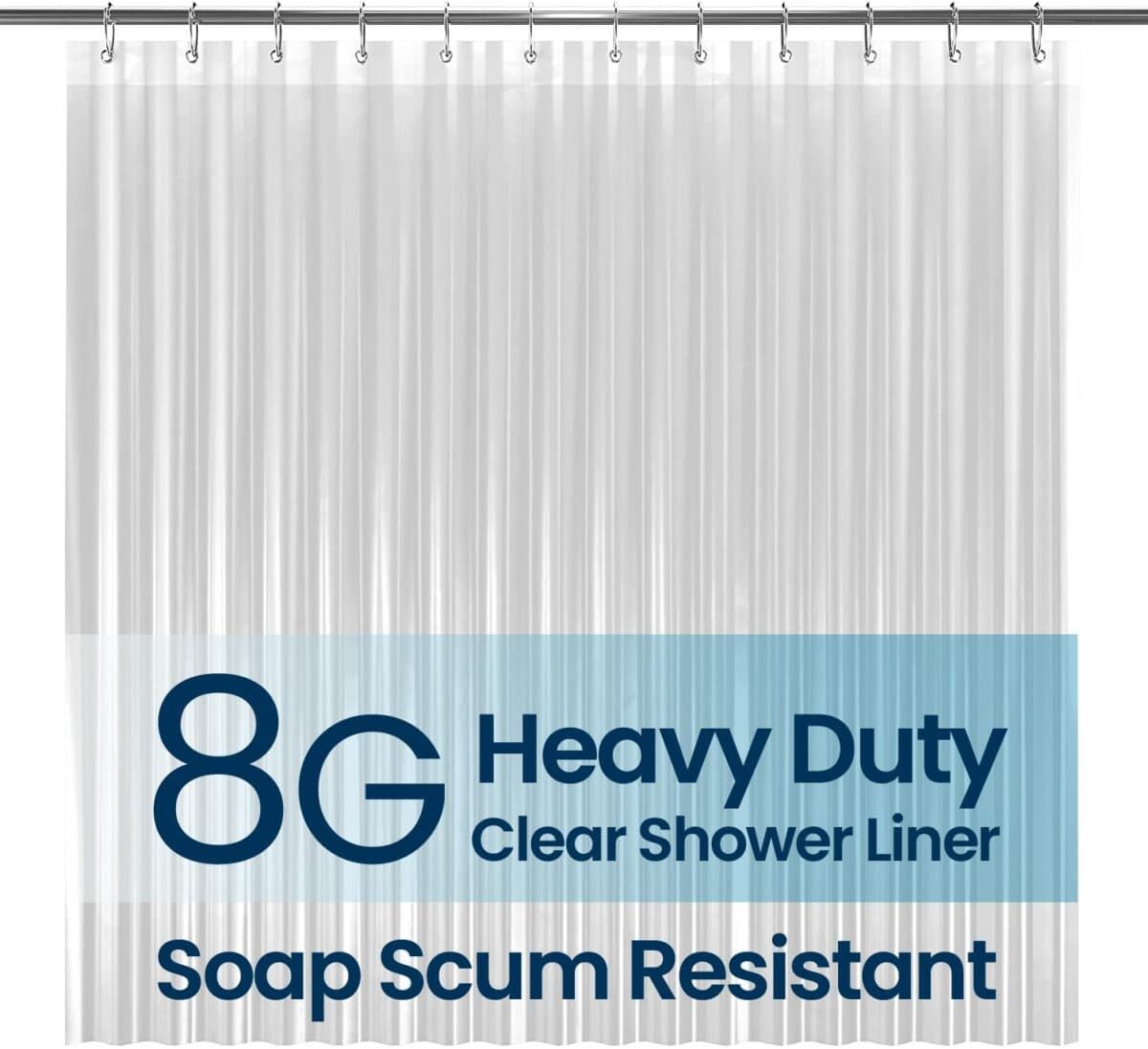 LiBa PEVA Waterproof Shower Curtain Liner