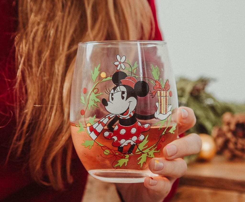 Mickey and Minnie Faces Stemless Glass