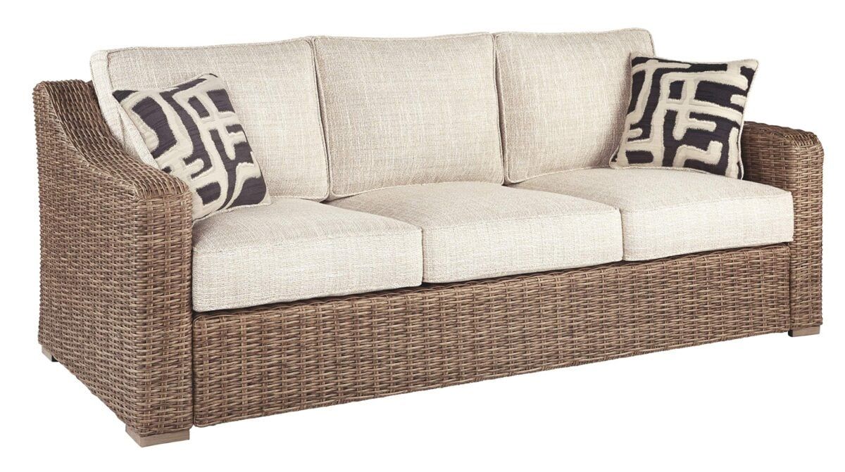 Ashley Beachcroft Outdoor Wicker Patio Sofa