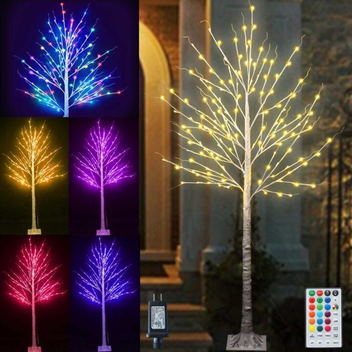Light Up Your Space with This Color Changing Birch Tree: Trending This Fall - Pooqla LED Birch Tree