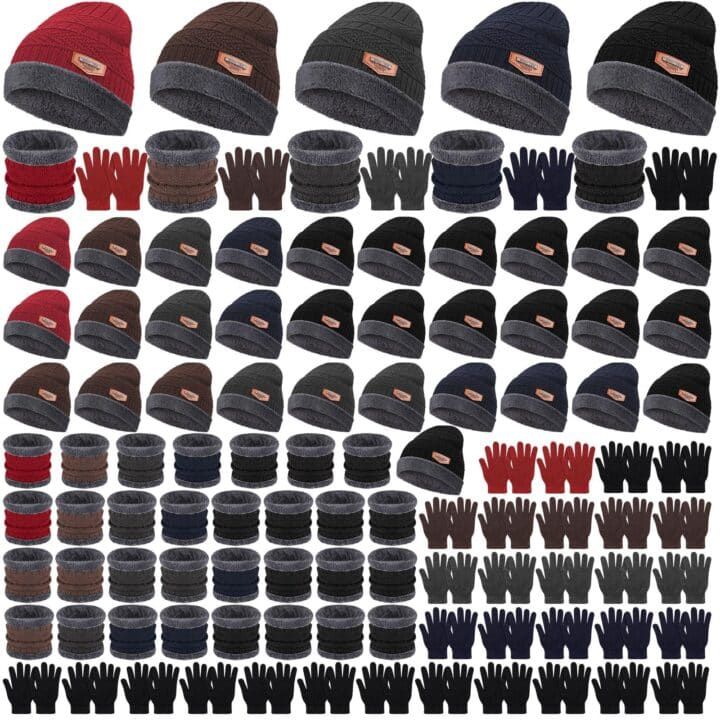 Bundle Up in Style This Winter with the Suhine Winter Accessories Set: Get 108-Piece Beanie Hat, Glove, and Scarf Set Today!