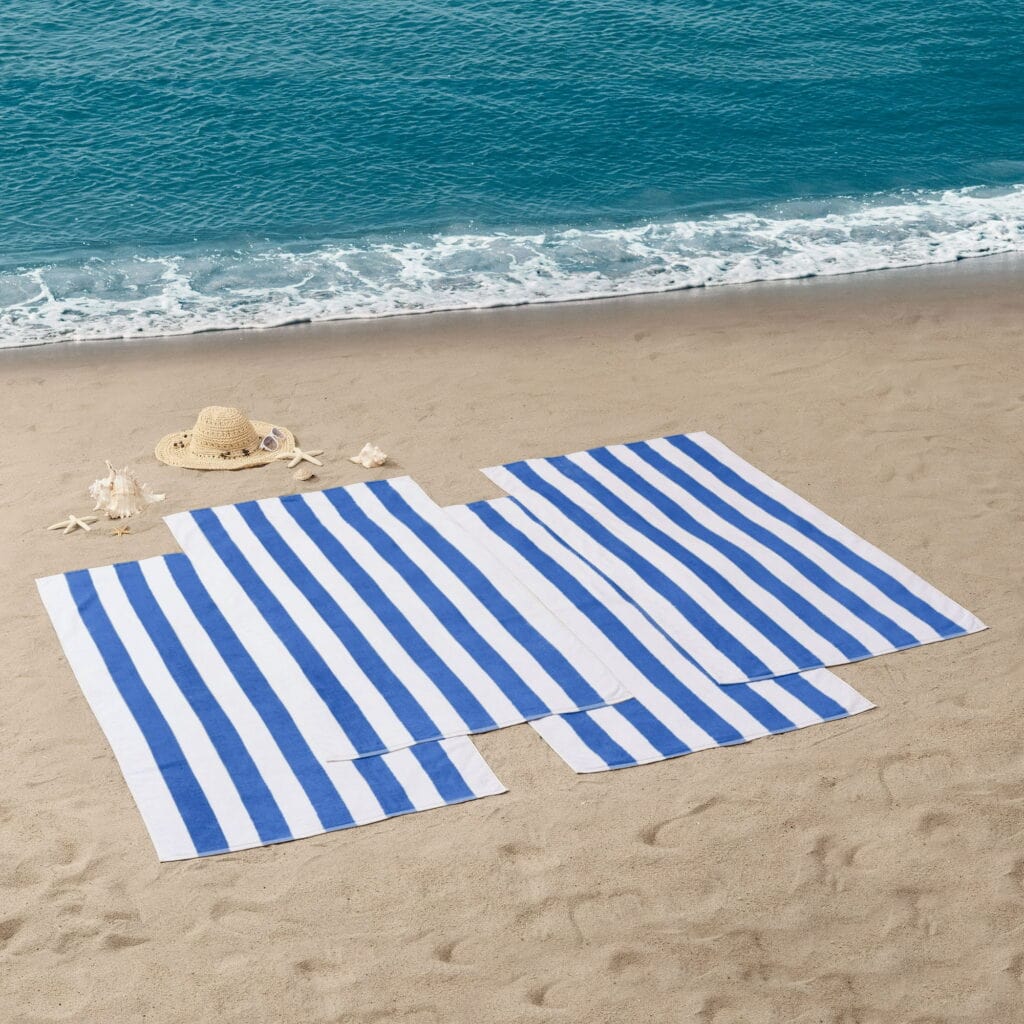 Mainstays Cabana 4-pack Navy Beach Towel, 58" x 28", Navy