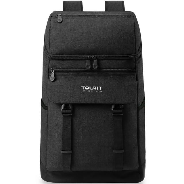 TOURIT 28 Cans Soft-Sided Cooler Backpack Leakproof Backpack Cooler Insulated Waterproof Cooler Bag for Picnic, Hiking, Work, Trip, Black