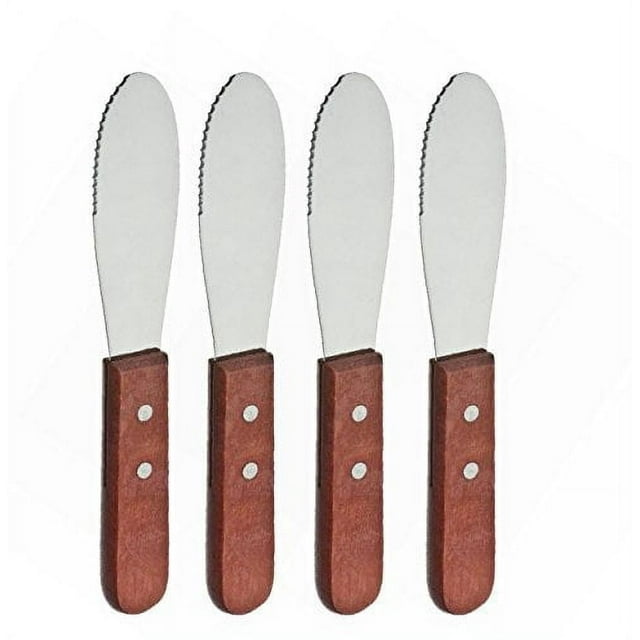 Great Credentials Wide Stainless Steel Spreader Kitchen Knives (Set of 4)
