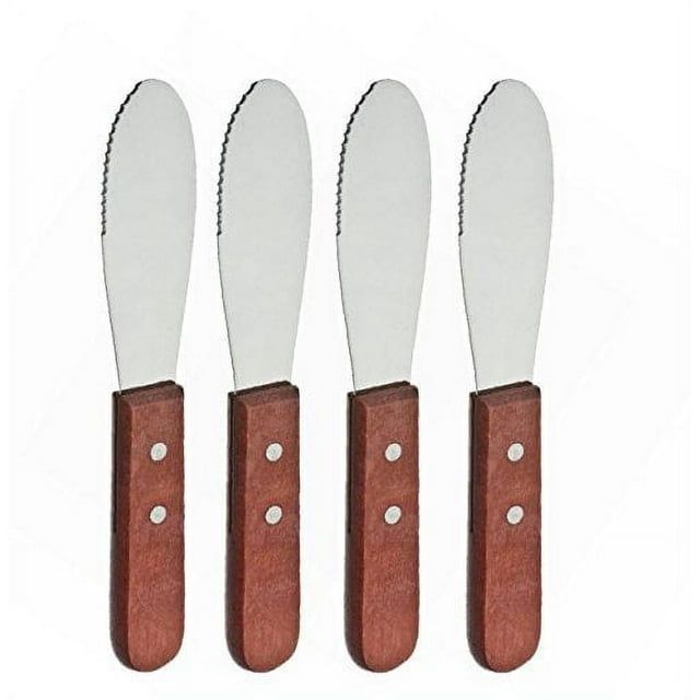 Great Credentials Wide Stainless Steel Spreader Kitchen Knives (Set of 4)