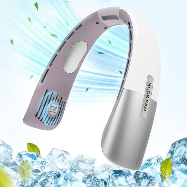 Portable Neck Fan, Hands-Free Personal Fan with 5 Speeds Wearable Bladeless Fan Whisper-Quiet Rechargeable Fan Perfect for Home, Sports, Travel