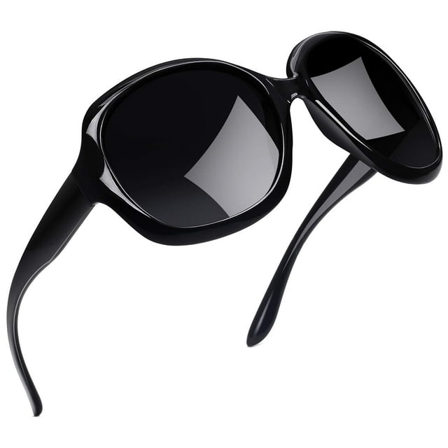 Joopin Polarized Sunglasses Womens Trendy Oversized Large Driving Sun Glasses Ladies UV Protective Big Sunnies Shades (Black)