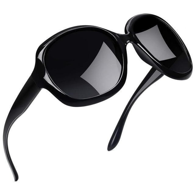 Joopin Polarized Sunglasses Womens Trendy Oversized Large Driving Sun Glasses Ladies UV Protective Big Sunnies Shades (Black)