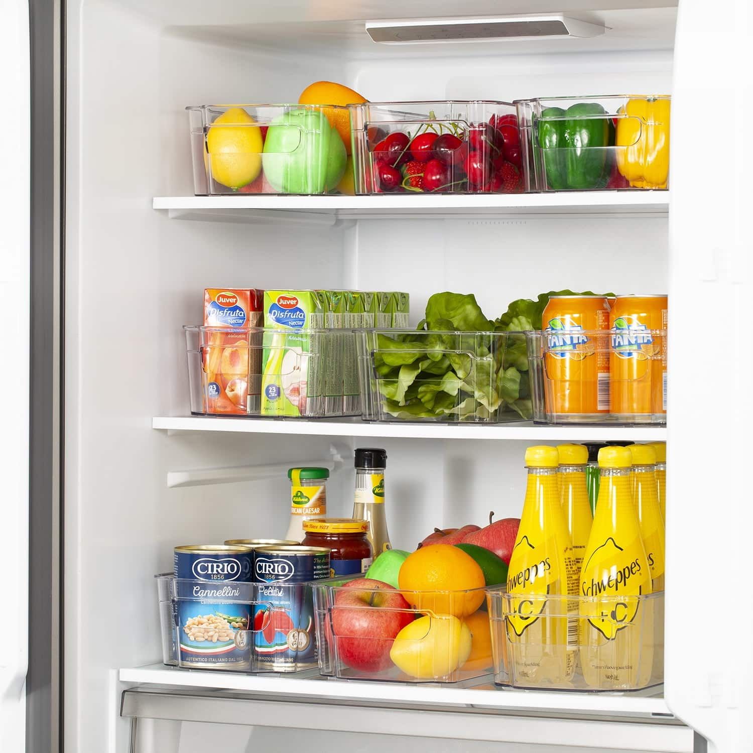 Vtopmart Refrigerator Organizer Bins, 8pcs Clear Bins, Pantry Kitchen Organization and Storage, 12.5" Long