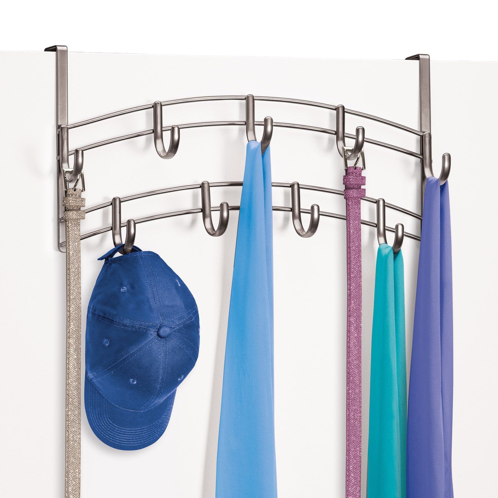 LYNK PROFESSIONAL® HOME™ Over Door Hooks Rack - 9 Hook Over Door Hanger - Over Door Towel Rack - Hanging Towels or Clothes - Bathroom, Bedroom or Laundry Room - Lifetime Ltd. Warranty - Platinum