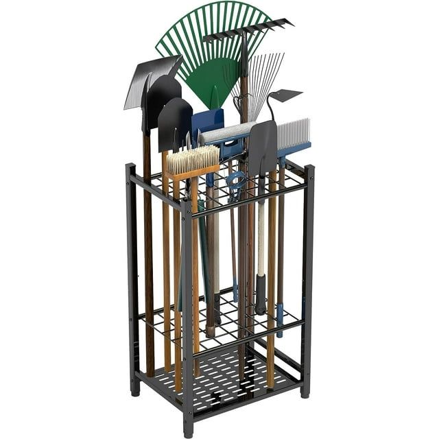 Sttoraboks Garden Tool Organizer, Yard Tool Tower Rack for Garage Organization and Storage
