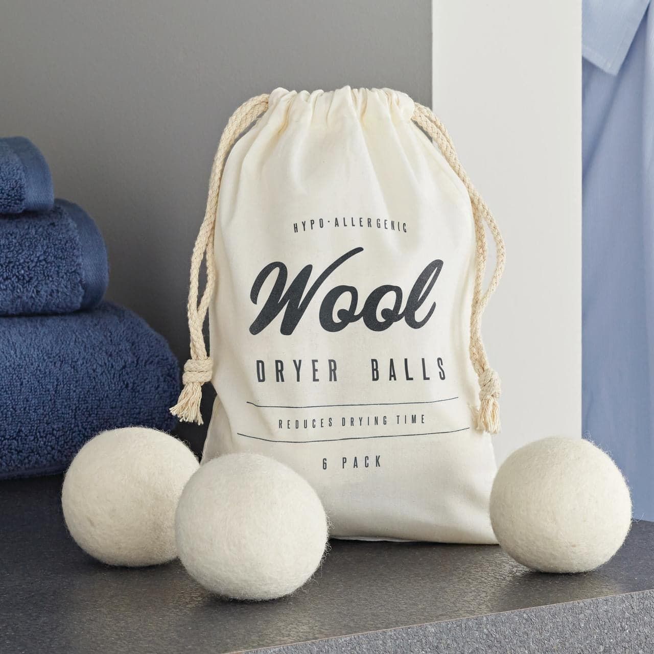 Better Homes & Gardens Wool Dryer Balls, 6 Counts, 2.75" Each Dryer Ball