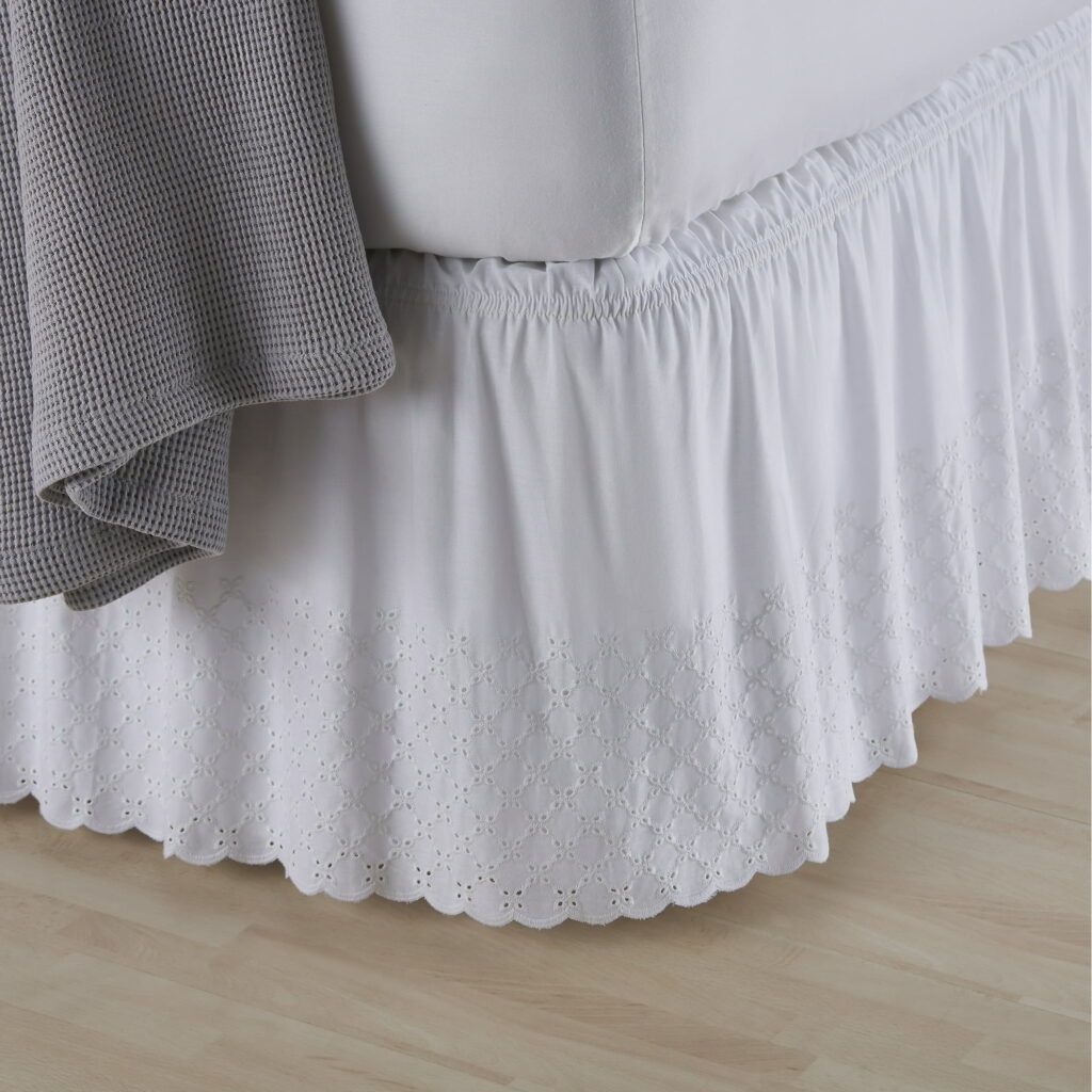 Better Homes & Gardens Ruffled Bedskirt, White, Adjustable