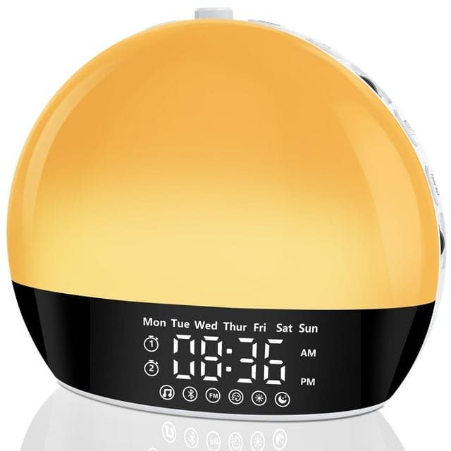 Sunrise Alarm Clock Sound Machine, Digital Alarm Clocks for Bedrooms, 18 Dimmable Night Light, 25 Sleep Sounds, White Noise Machine for Baby, Wake Up Light Alarm Clock for Heavy Sleepers
