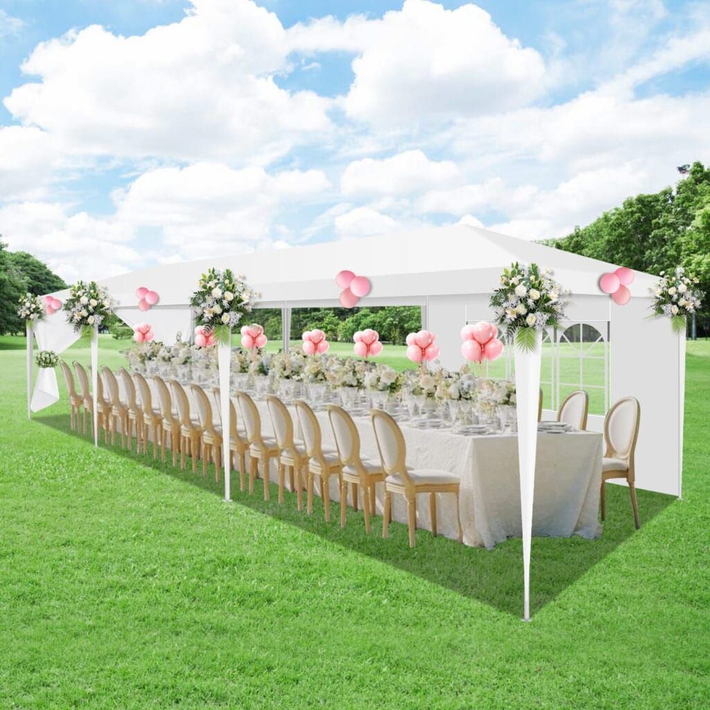 COBIZI Party Tent 10x30 Canopy Tents for Parties with 8 Removable Sidewalls, Waterproof Outdoor Tent for Weddings and Events