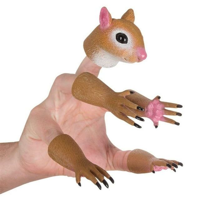 Animal Squirrel Finger Puppet Funny Toys Puppet Show Theater Props Novelty Toys Weird Stuff Gifts