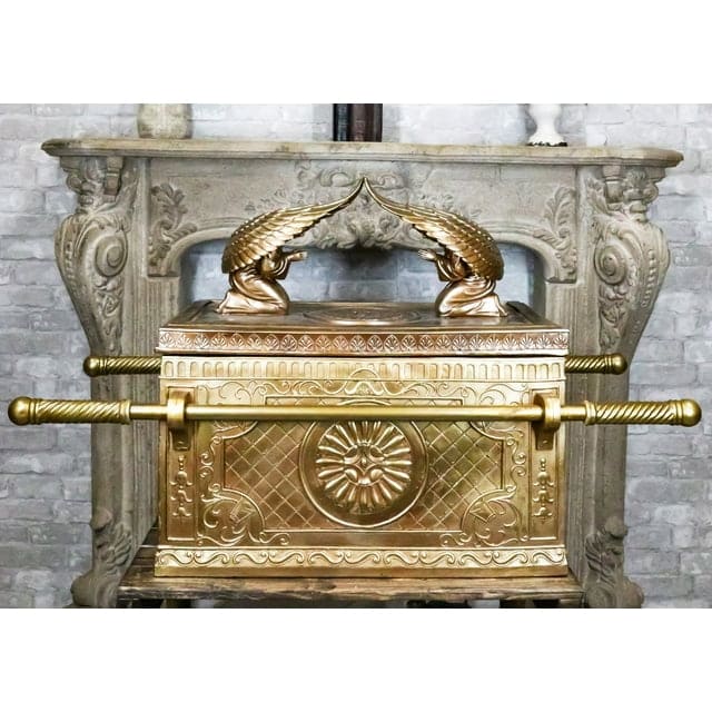 Ebros Gift Matte Gold Ark ofCovenant 24.25” Polyresin Sculpture