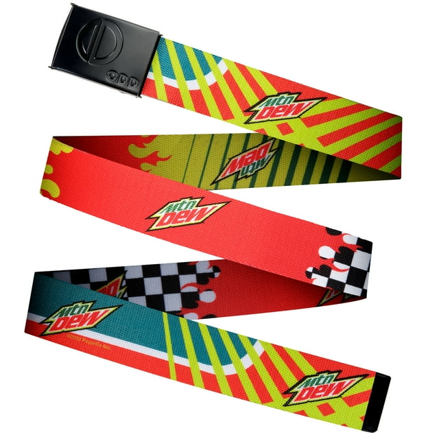 Odd Sox, Unisex Mountain Dew Nylon Web Belt for Adult Size 1.5-inch