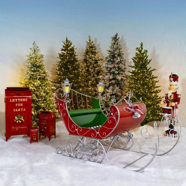 Life-Size Christmas Outdoor Victorian Santa Sleigh, Commercial Christmas Decoration