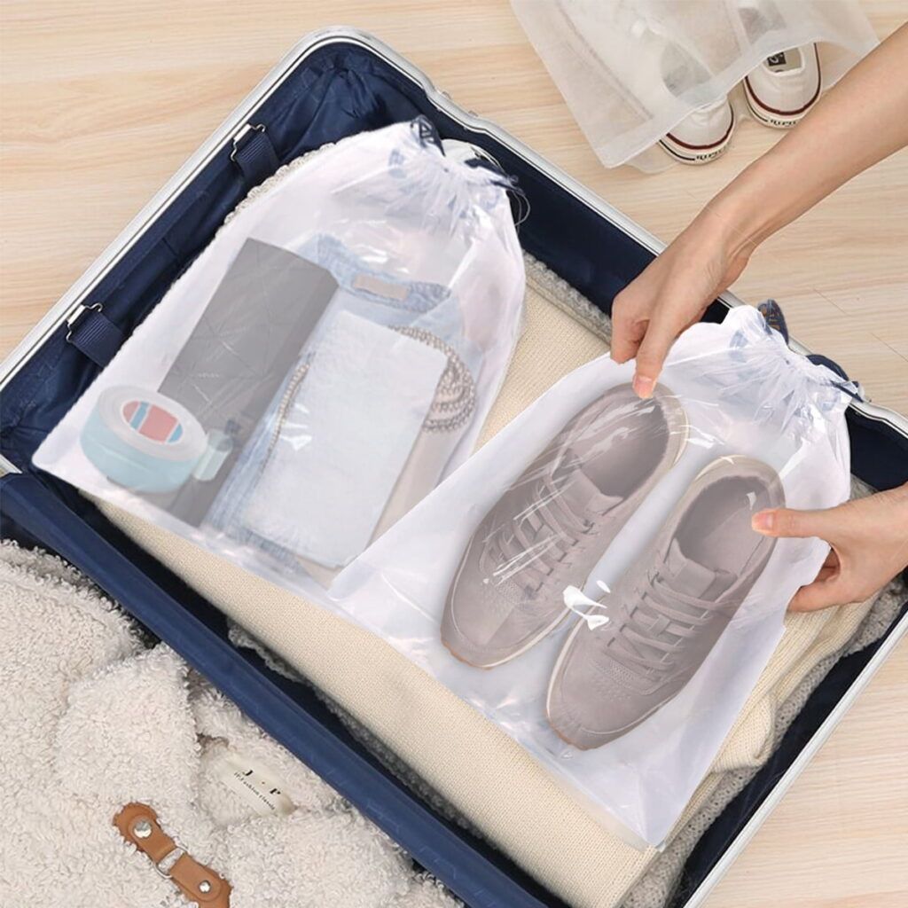 Transparent Shoe Bags for Travel Large Clear Shoes Storage Organizers Travel Accessories 12 Pcs