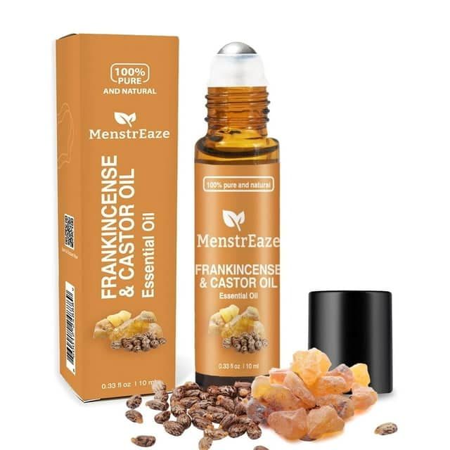 Frankincense & Castor Essential Oil Roll-On for Wrinkles and Dark Circles, 10 ml