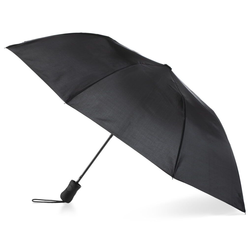 Totes Recycled Canopy Auto Open Umbrella Black